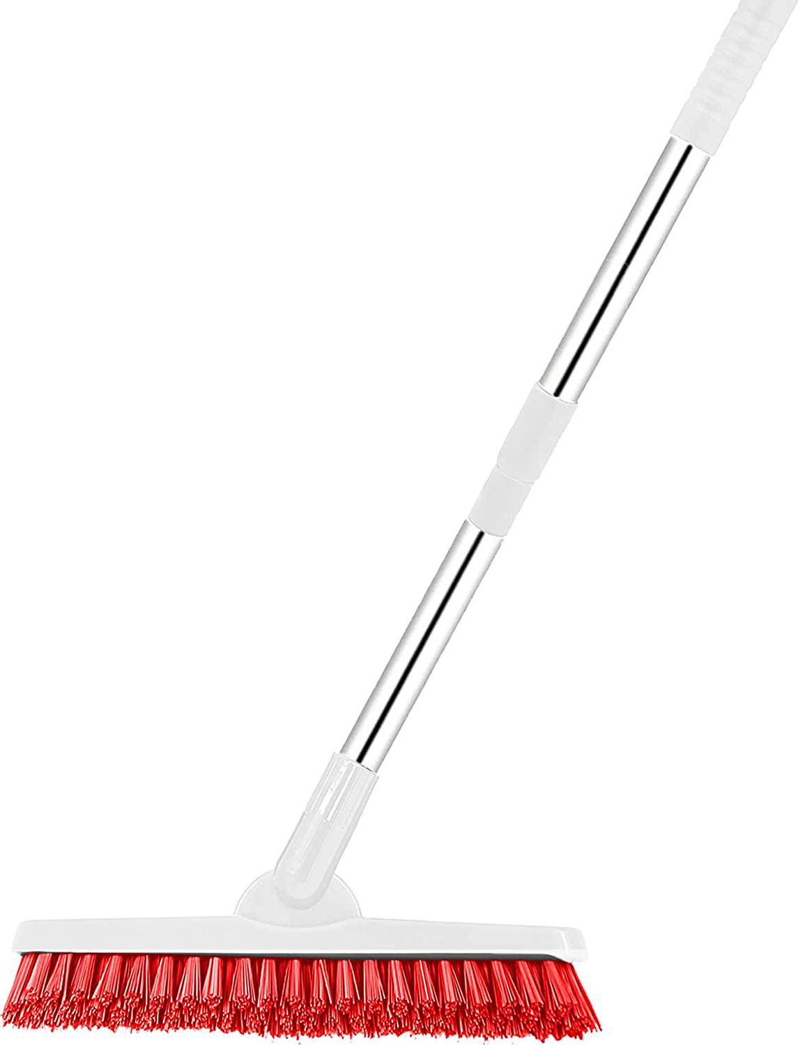 Fox Trot, Grout Brush with Short Handle for Tile Floors - Extendable up to 39 - Shower Scrubber for Cleaning Tile Grout - Shower Cleaning Brush and Floor Scrub Brush with Short Handle by Foxtrot Living