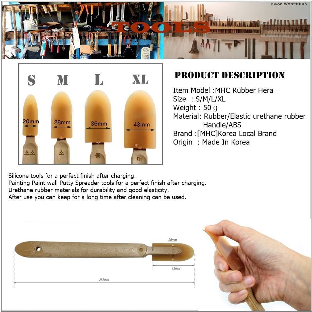 MHC, Grout Caulk Caulking Silicone Sealant Finishing Tool Spreader Spatulas Applicator Rubber Tools 4 Size Set