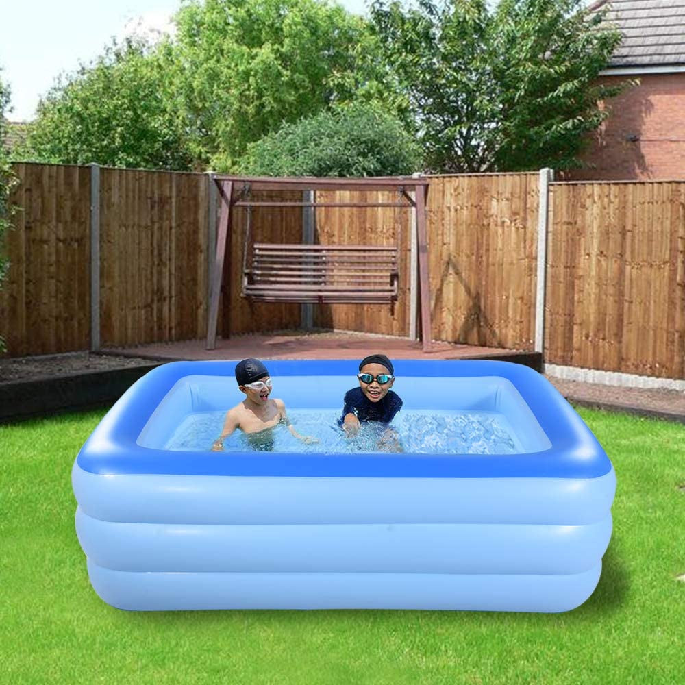 HIWENA, Inflatable Family Swim Play Center Pool, 82 Inches Giant Blow up Pool Summer Water Fun with Inflatable Soft Floor for Family, Garden, Outdoor, Backyard (82IN Green)