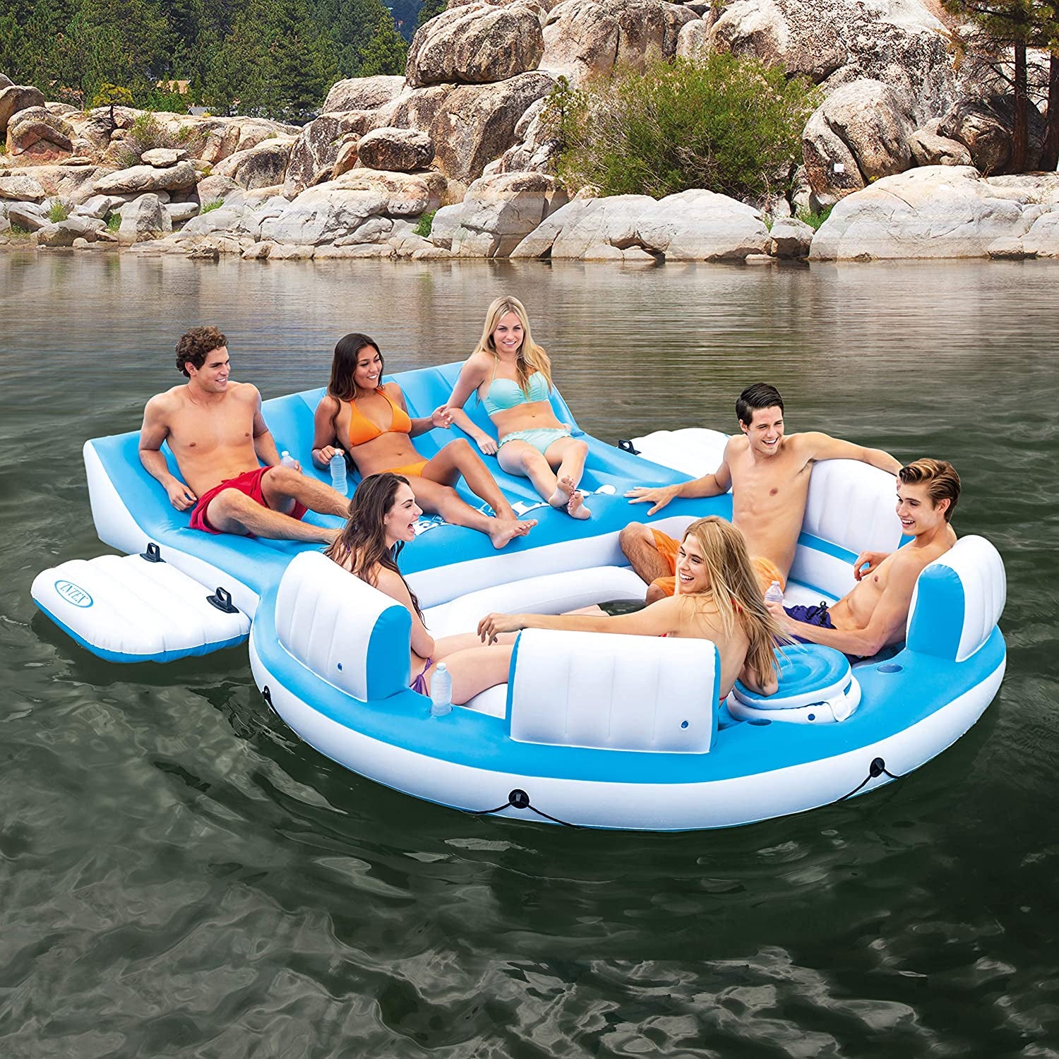 INTEX, Intex 56299EP Splash 'N Chill Inflatable Island, 16.25 X 21 X 11.75 Inches, Blue/White