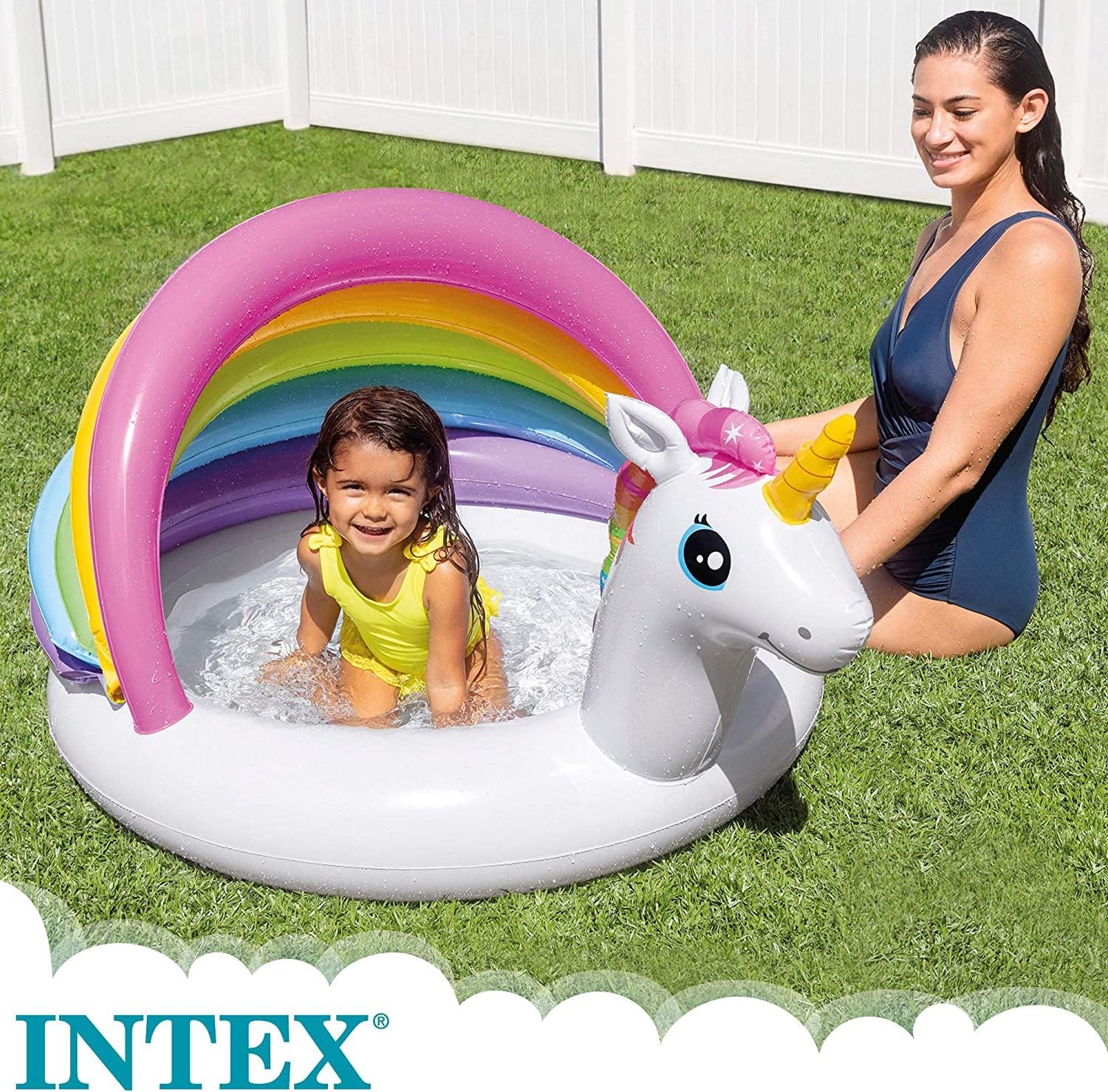 INTEX, Intex Unicorn Baby Pool, Green, Pink, Yellow